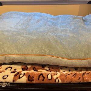 Luxury Blue and Orange Pillow by [Brand]